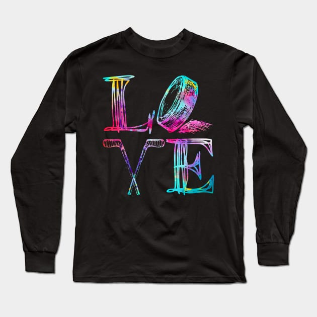 Love Ice Hockey Girls Hockey Long Sleeve T-Shirt by Happy Shirt